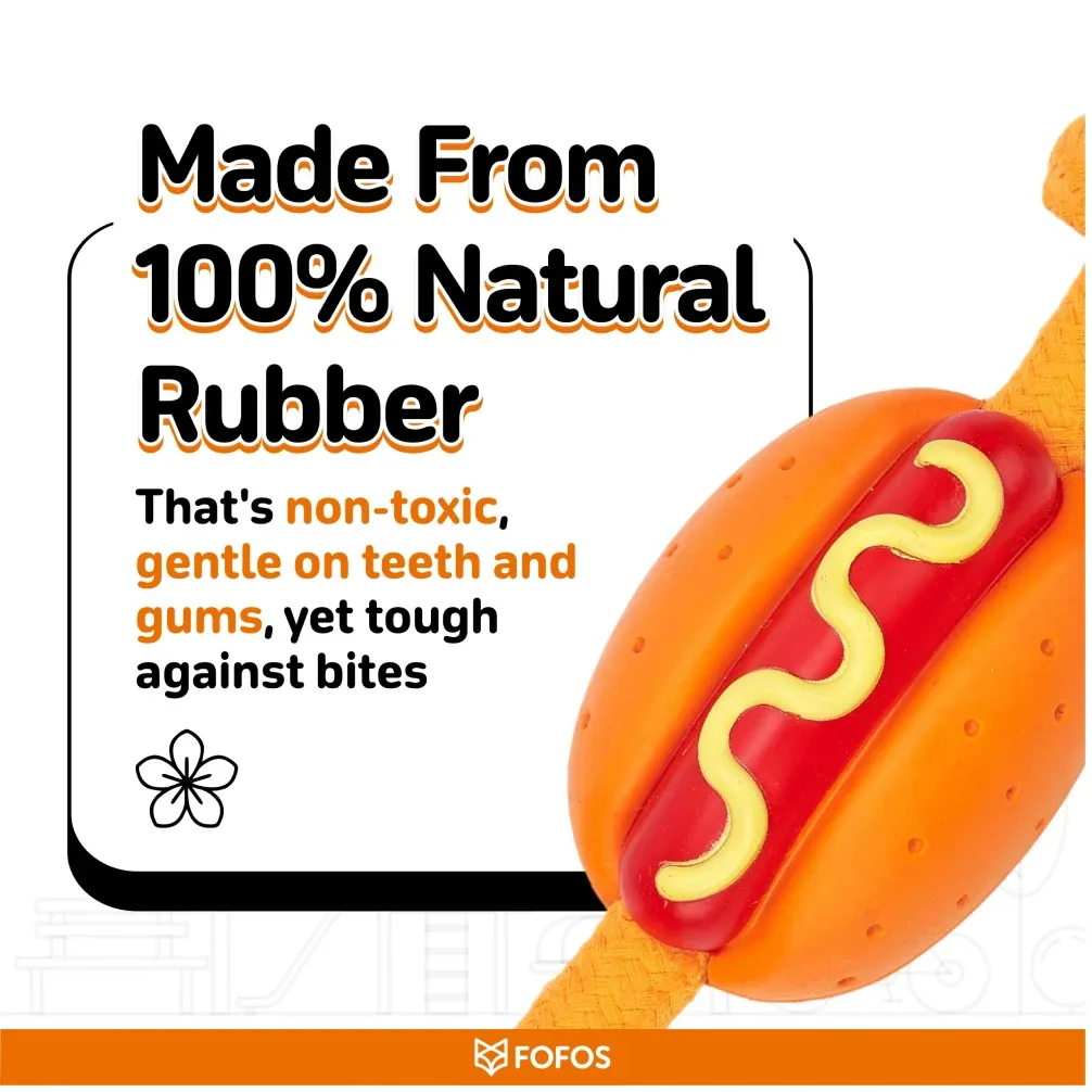 Fofos Hot Dog Shaped Chew Rope Toy for Dogs - Image 2
