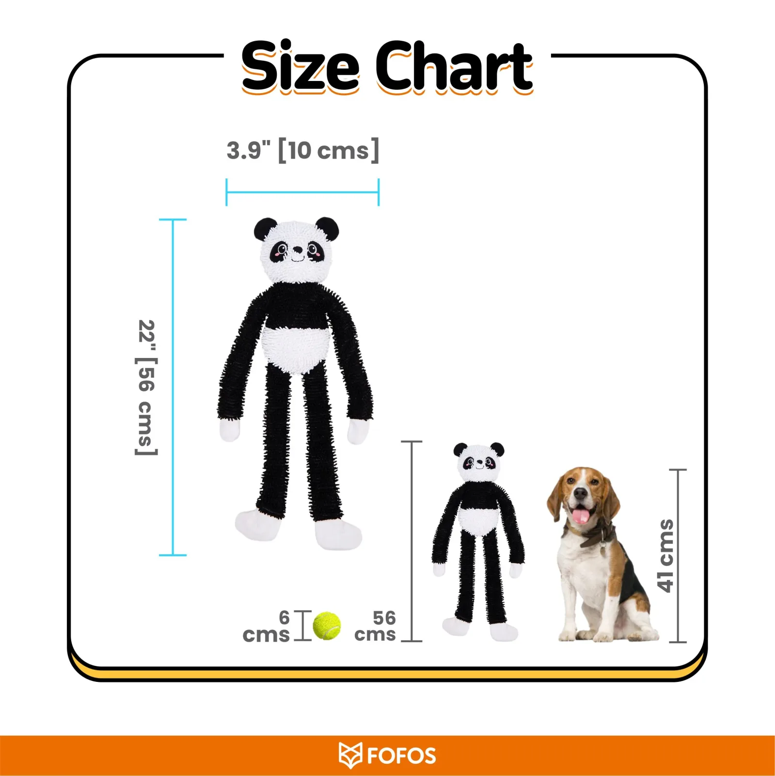 Fofos Panda Long Body Tough Plush Toy for Dogs - Image 2