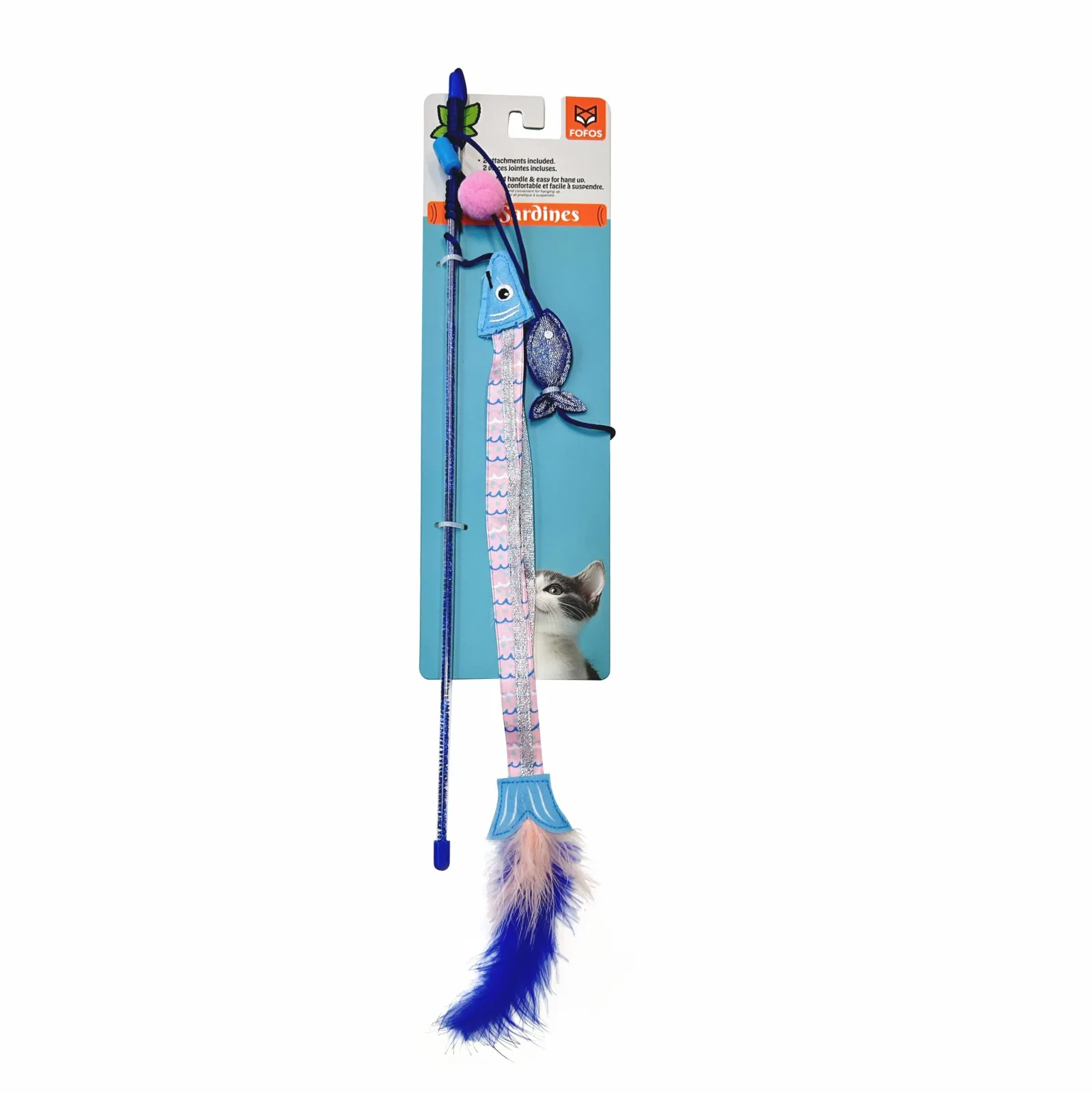 Fofos Sardine Wand Toy for Cats