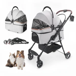 Foldable Pet Stroller For Small Dogs & Cats
