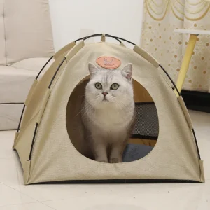 Foldable Pet Tent Bed with Cushion Pad for Cats & Puppies