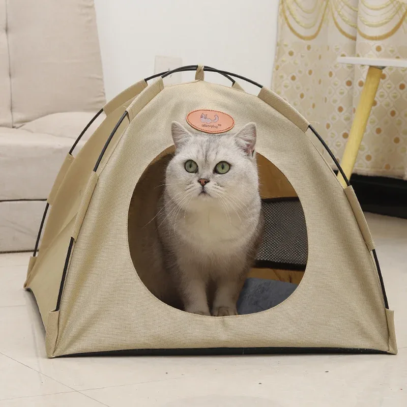 Foldable Pet Tent Bed with Cushion Pad for Cats & Puppies