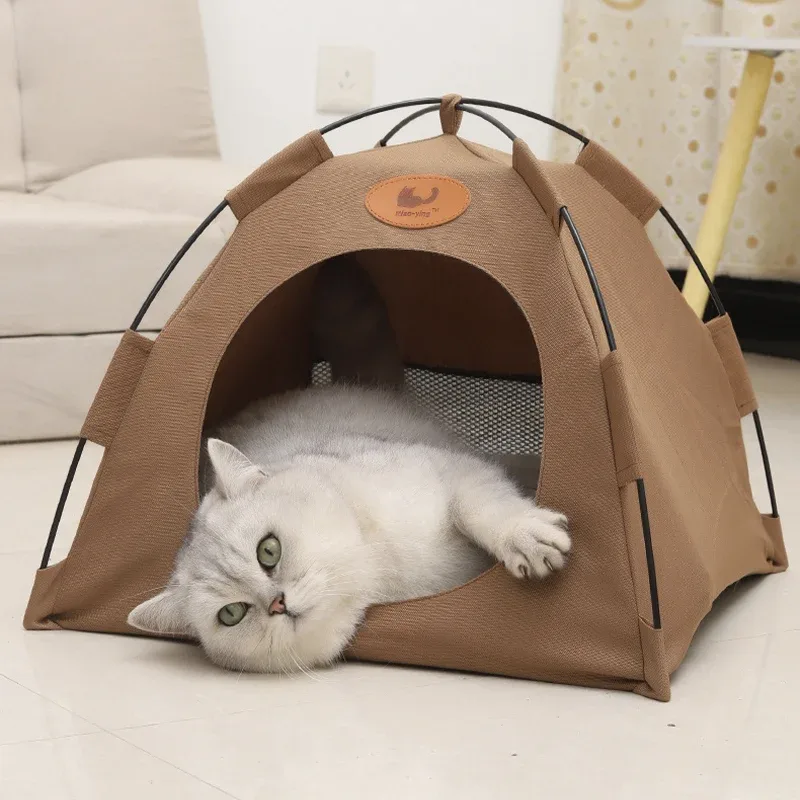 Foldable Pet Tent Bed with Cushion Pad for Cats & Puppies - Image 2