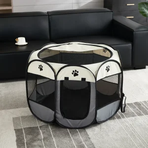 Foldable Pet Tent Durable Grip Cat House Oxford Cloth Octagonal Pet Fence Portable Outdoor Small Dog Cages Cat