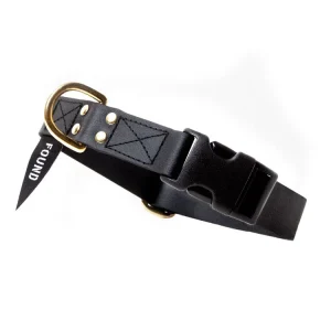FOUND MY ANIMAL | Leather Alternative Collar in Black