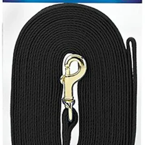 Four Paws Cotton Web Dog Lead Black, 1ea/30 Foot