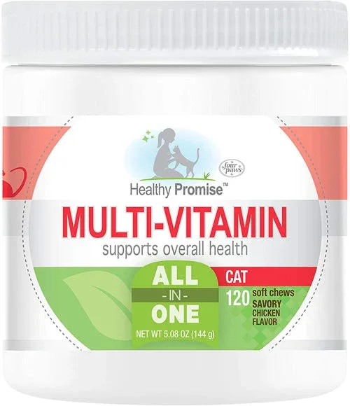Four Paws Healthy Promise MultiVitamins For Cats Savory Chicken, 1ea/5.08 oz 120 ct