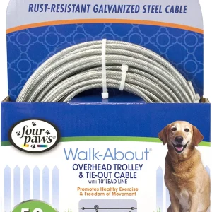 Four Paws Heavy Weight Dog Trolley Exerciser Silver, 1ea/50 Foot