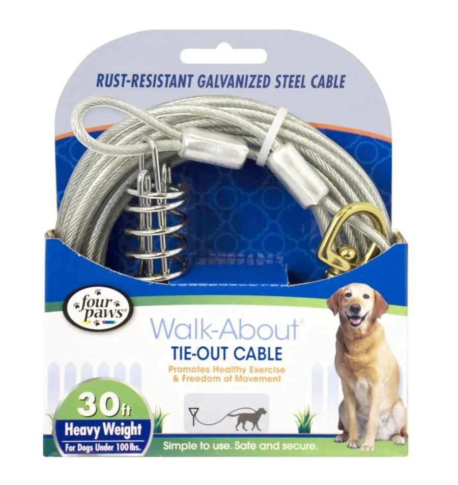 Four Paws Heavy Weight Tie Out Cable Silver 30ft - Image 2