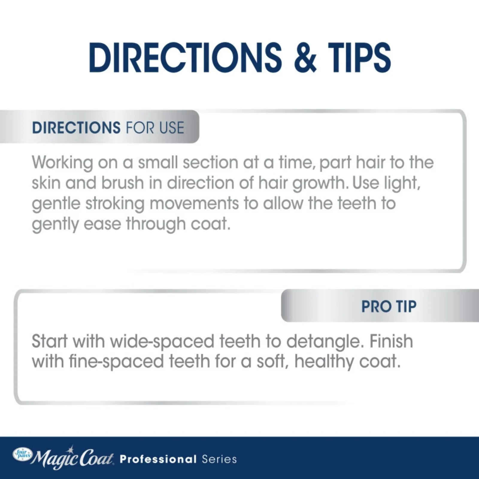 Four Paws Magic Coat Professional Series Non-Slip Grip Pet Comb - Image 2