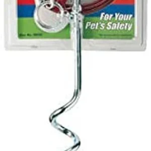 Four Paws Walk About TieOut Dog Spiral Stake Silver, 1ea/15 Foot