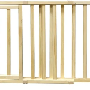 Four Paws Walkover Wood Dog Gate with Door 1ea/30-44 in W X 18 in H