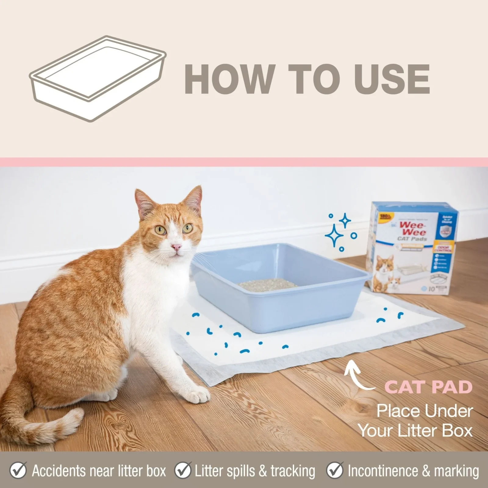 Four Paws Wee-Wee Cat Pads 28inx30in 10ct - Image 2