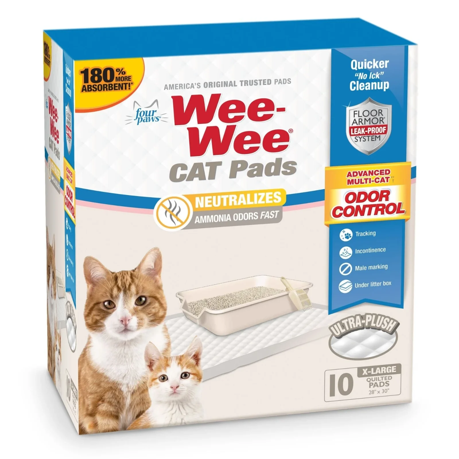 Four Paws Wee-Wee Cat Pads 28inx30in 10ct