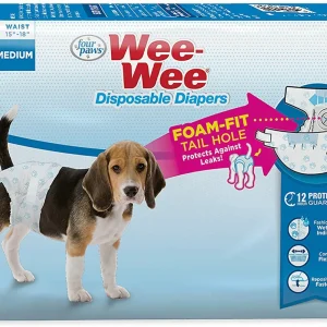Four Paws Wee Wee Disposable Diapers Medium 12pk