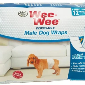 Four Paws Wee Wee Disposable Male Dog Wraps X-Small/Small 12pk
