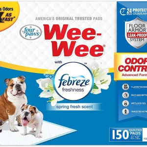 Four Paws Wee Wee Pads Odor Control with Febreze Freshness 100ct