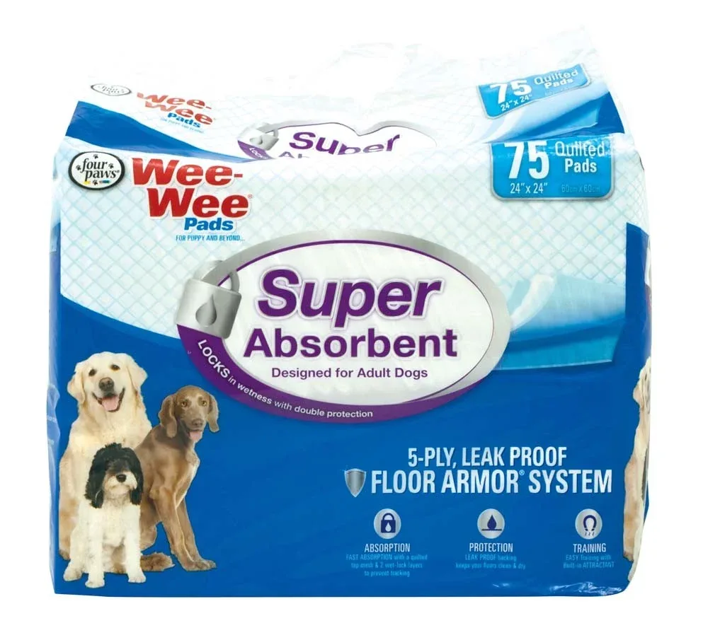 Four Paws Wee Wee Pads Super Absorb 75ct