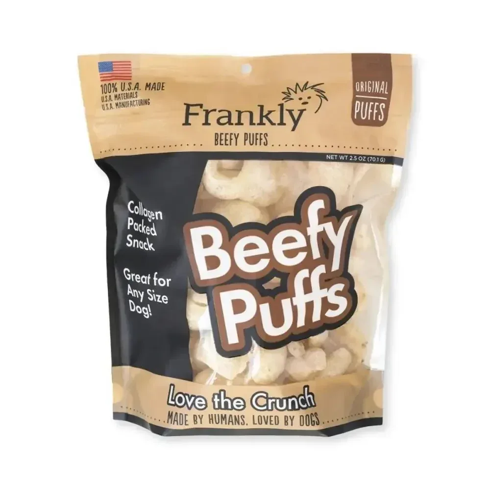 Frankly Pet Beef Puffs Original Dog Chew - Healthy, Tasty Treats for Dogs