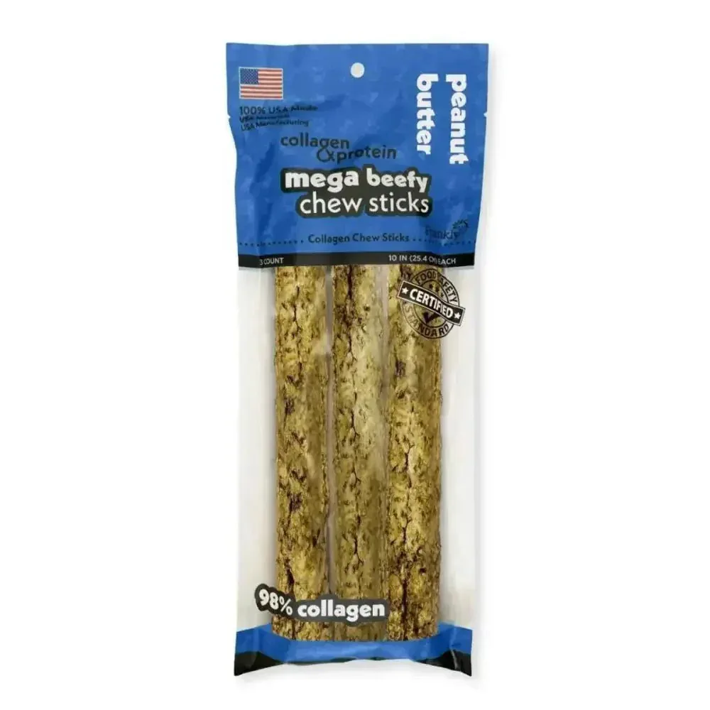 Frankly Pet Beef Sticks Peanut Butter Dog Chew