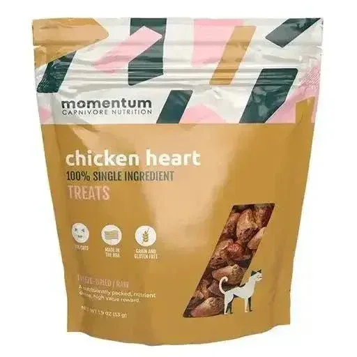 Freeze Dried Chicken Heart Cat Treats - Vitality Support | Momentum