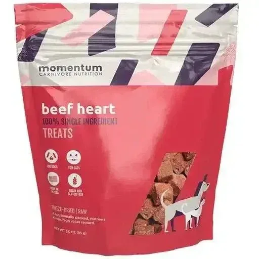 Freeze Dried Raw Beef Hearts - Single Ingredient Vitality | Momentum