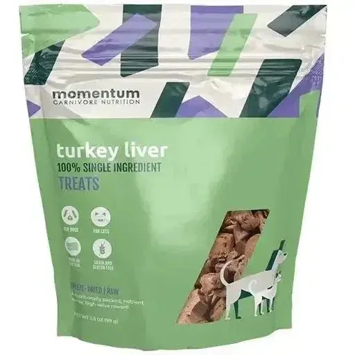 Freeze Dried Turkey Liver Dog Treats - Vitality Support Raw Nutrition | Momentum