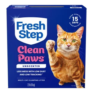 Fresh Step Clean Paws Multi-Cat Clay Unscented Cat Litter, Clumping