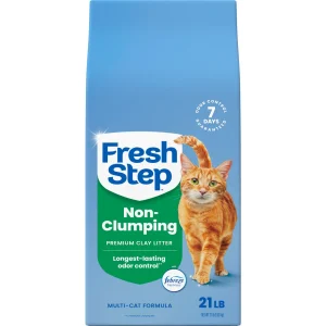 Fresh Step Non Clumping Cat Litter With Febreze Freshness, Bag, 21 LB