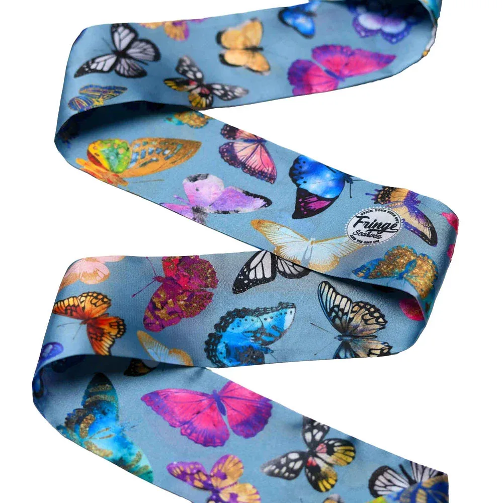 Fringe Scarves Butterfly Chambray Twilly - Image 2