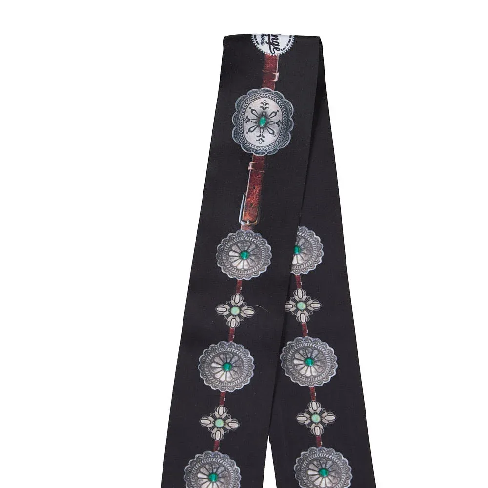 Fringe Scarves Flagstaff Black Twilly - Image 2