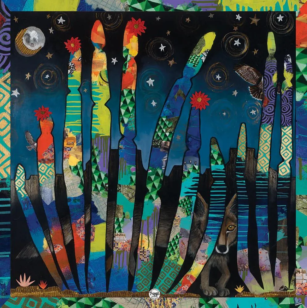 Fringe Scarves Painted Ruins Shorty