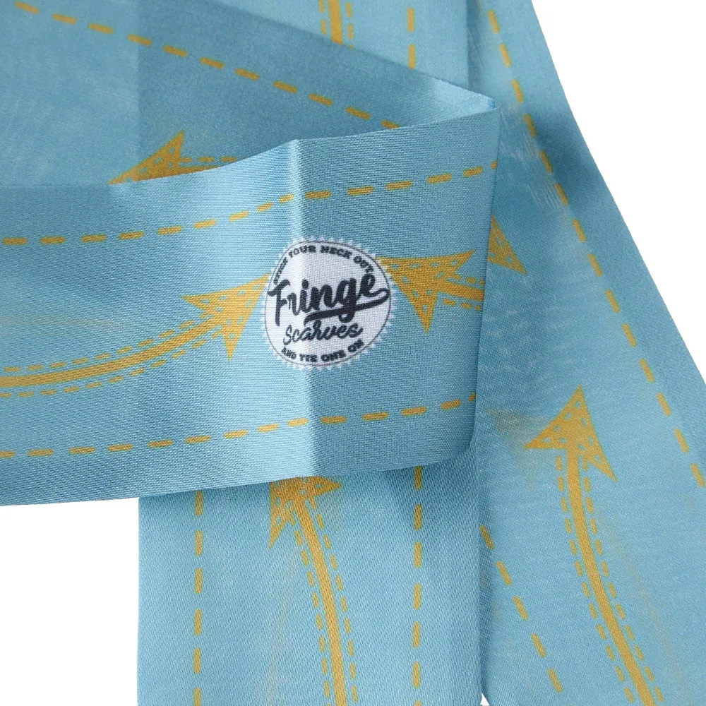 Fringe Scarves Smiley Pocket Chambray Twilly - Image 2