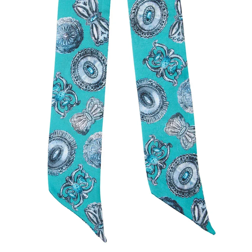 Fringe Scarves Turqs Concho Turquoise Twilly - Image 2