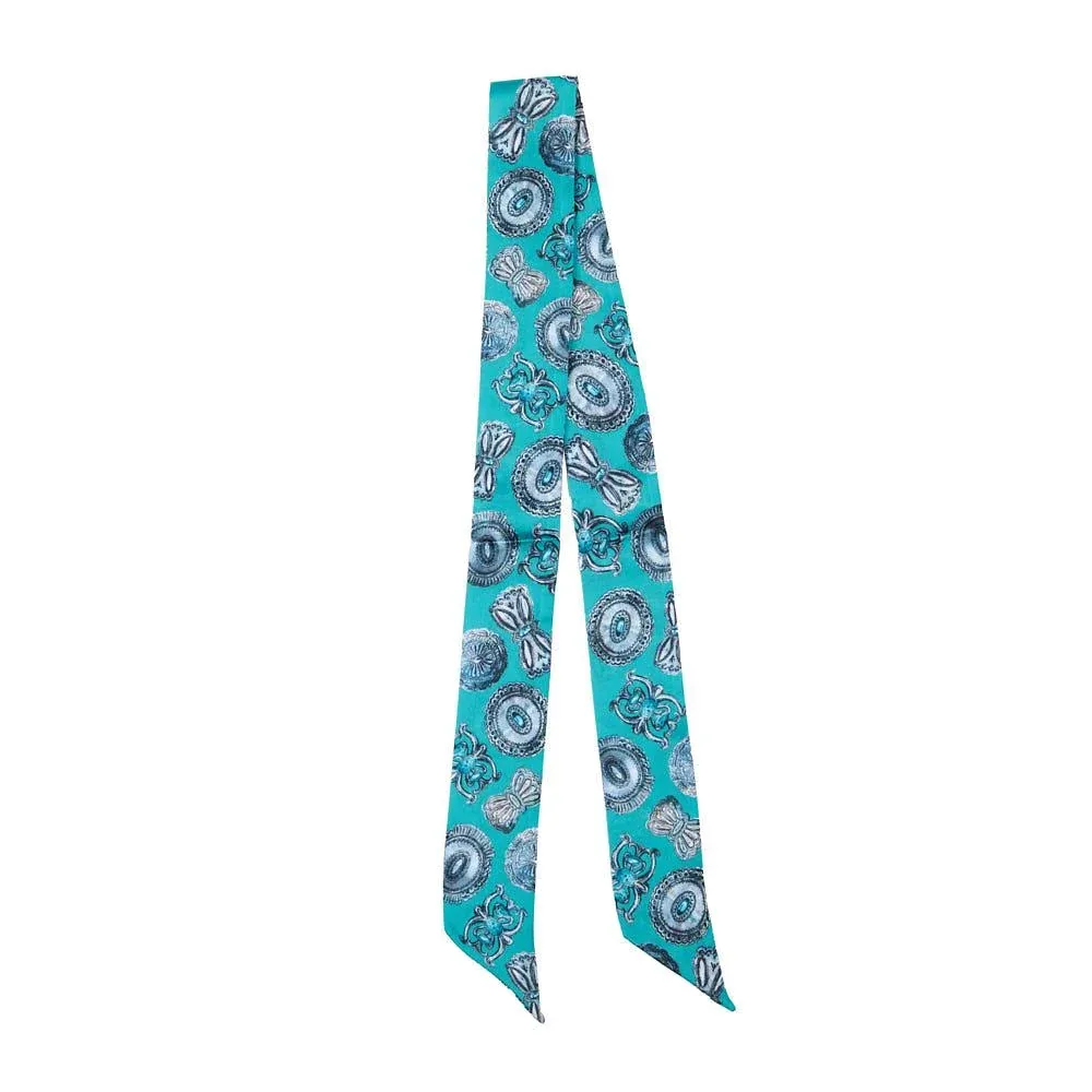 Fringe Scarves Turqs Concho Turquoise Twilly