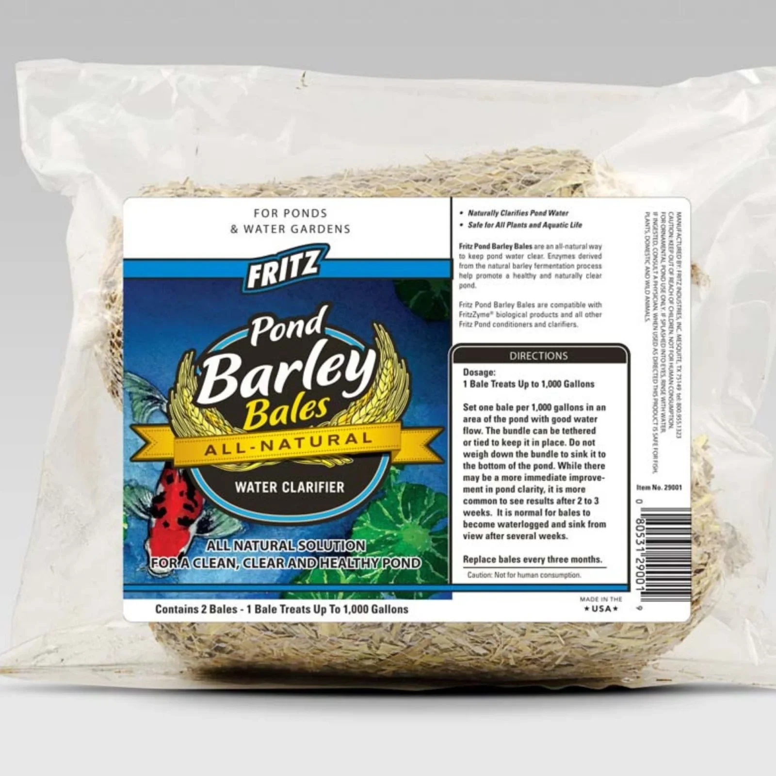 Fritz Barley Bale Natural Pond Treatment, 2-Pack