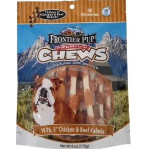 Frontier Pup Chicken/Beef Kabob Dog Treat 10pk