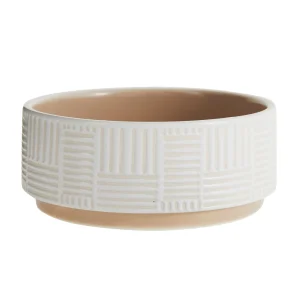 Full Cheeks™ Small Pet Cross Hatch Ceramic Bowl