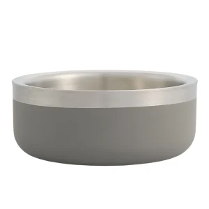 Full Cheeks™ Small Pet Grey Insulated Stainless Steel Food Bowl