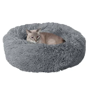 FurHaven Calming Cuddler Donut MediumPet Bed - Gray 23Lx23W