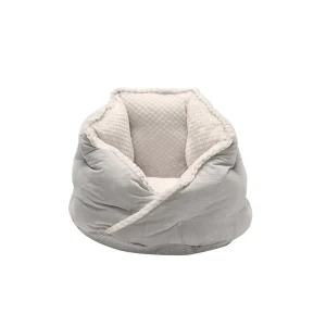 FurHaven Pet Minky Faux Fur & Velvet Calming Hug Bed - Pink, Gray, Small, Medium
