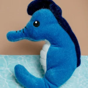 Fuzzy Seahorse Squeaky Dog Toy <>