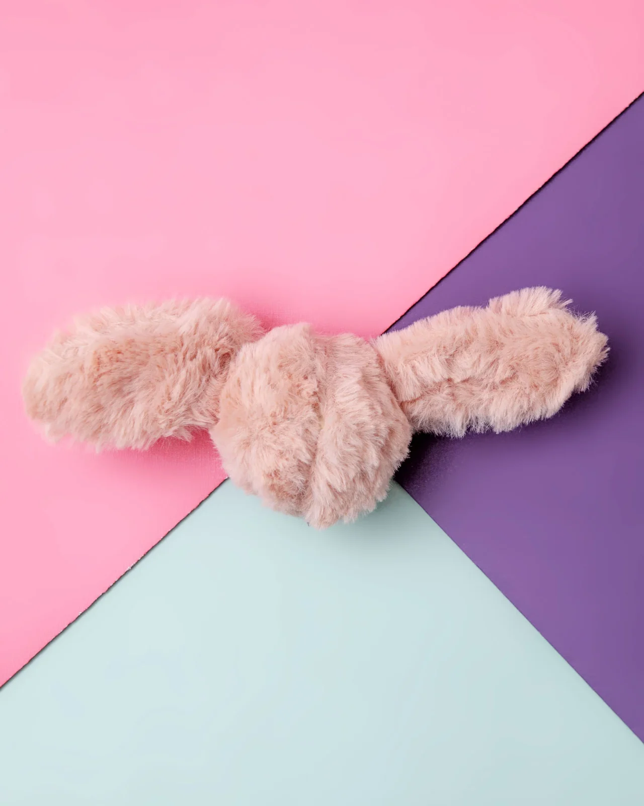 Fuzzy Wuzzie Squeaky Bunny Dog Toy in Pink