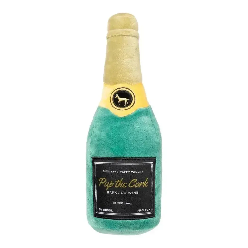 FuzzYard Pup The Cork Sparkling Wine Plush Dog Toy