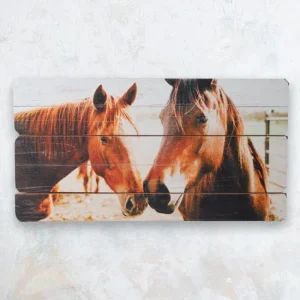 Ganz Horse Friends Wooden Plank Wall Decor