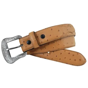 Gem Dandy Accessories Men's Tan Ostrich Print Belt