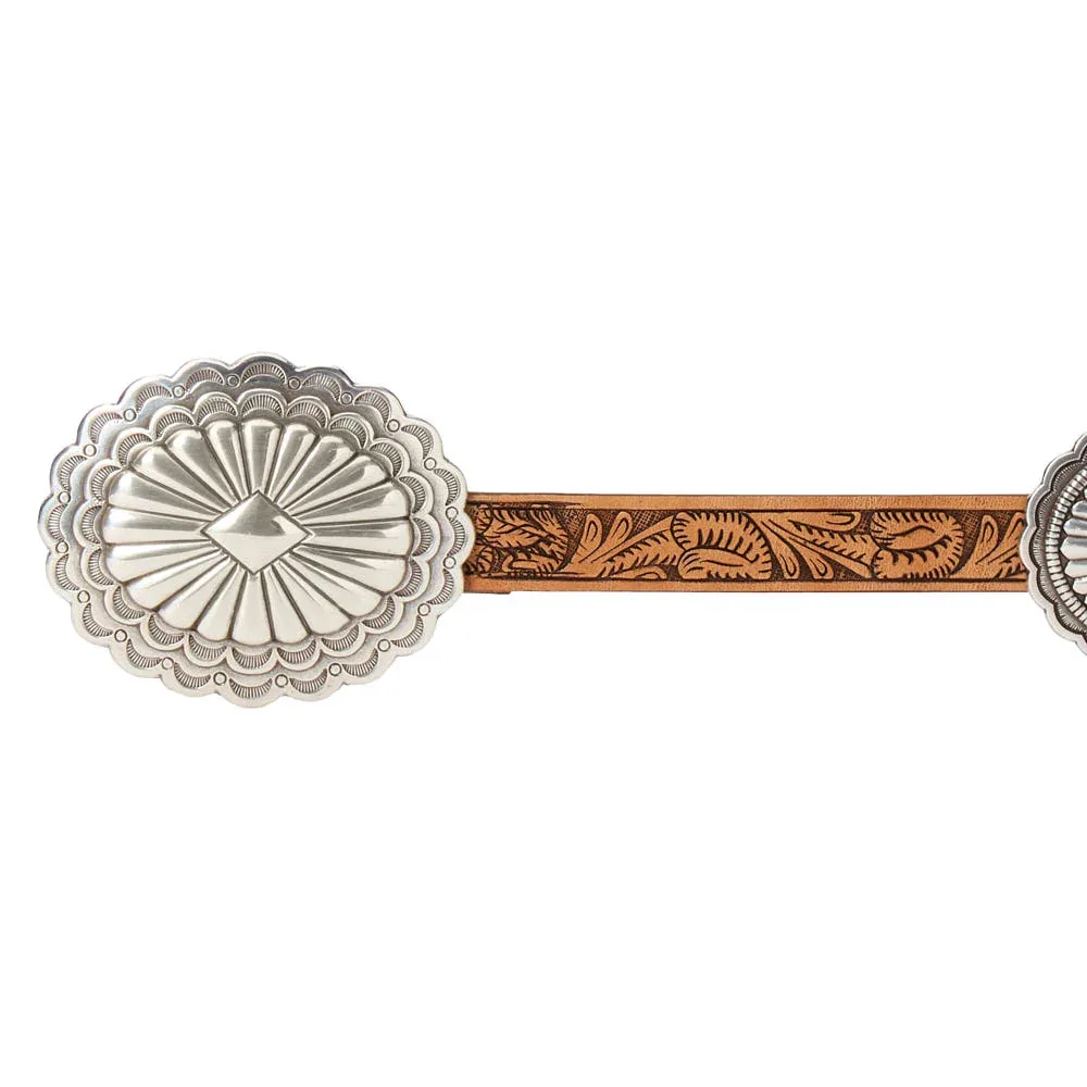 Gem Dandy Accessories Women's Tooled Leather Concho Belt - Image 2