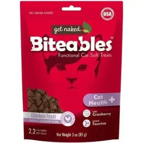 Get Naked Cat Health Biteables Soft Cat Treats Chicken Feast Flavor