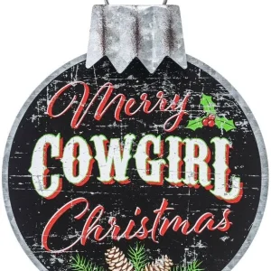 Gift Corral Metal Merry Christmas Sign Cowgirl