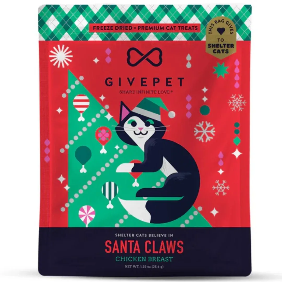 Givepet Cat Holiday Freeze-Dried Grain-Free Santa Claws 1.2 oz